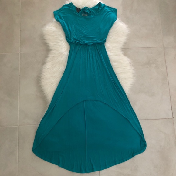 Teal High Low Maxi Dress, size Small - Picture 5 of 7